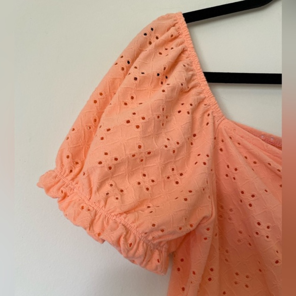 NWT SO Soft Orange Puff Sleeve Eyelet Crop Top -‎ XXL - Picture 4 of 11